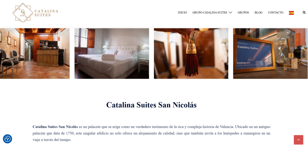 Website creation and SEO for Catalina Suites Hotel – Valencia