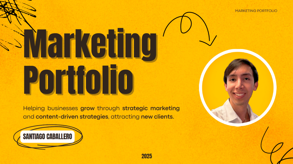Marketing and content creation portfolio of Santiago Caballero. Musc marketing.